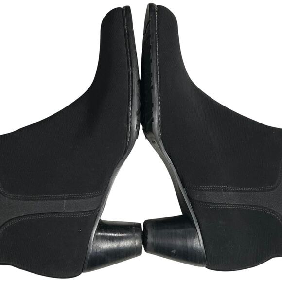 Stuart Weitzman Ankle Boots Women 6 3/4-7 Black Suede Stretch Block Heel Booties - Picture 9 of 16